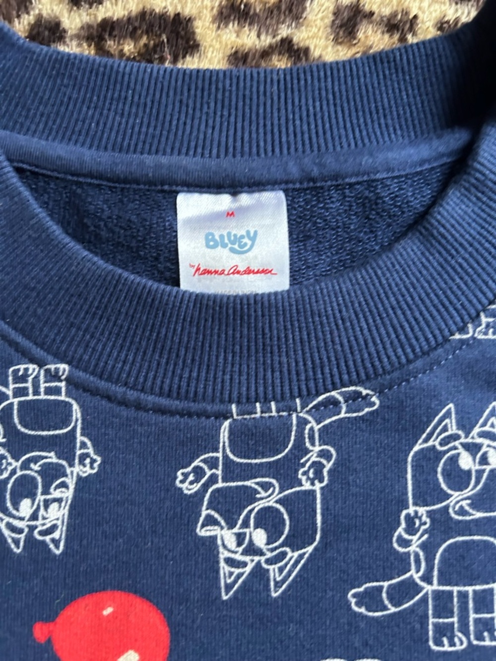 Bluey Navy Pullover with Red Balloon Sweatshirt - Picture 2 of 3
